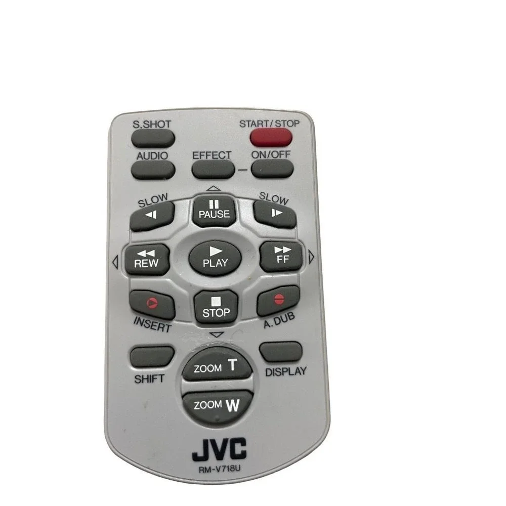 JVC RM-V718U Camcorder Remote Control Gray Good Zoom Playback Record‎ RMV718U